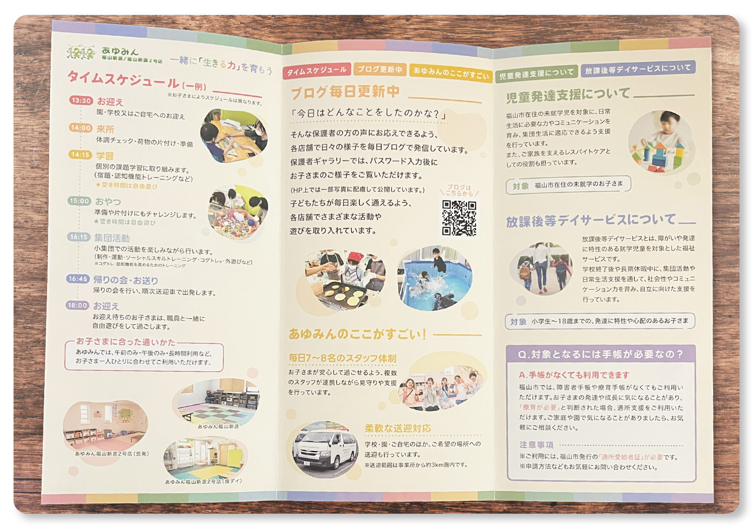 三つ折りリーフレット 中面デザイン